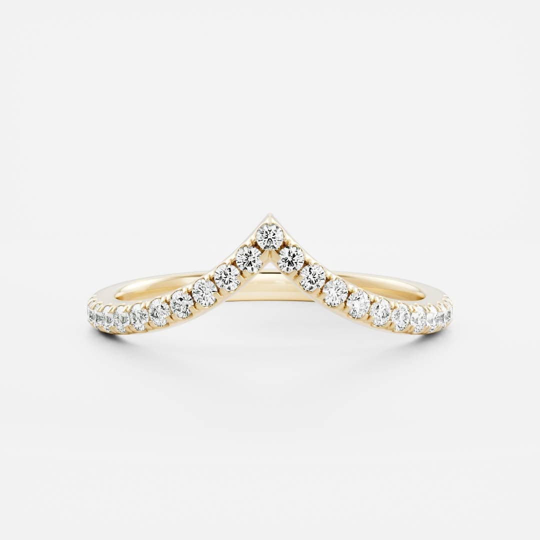 Arden - Pavé Chevron Wedding Band