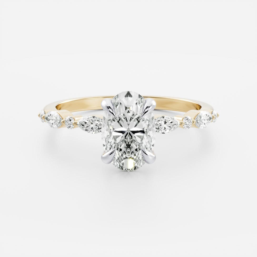 Avery - Oval Solitaire with Accent Band