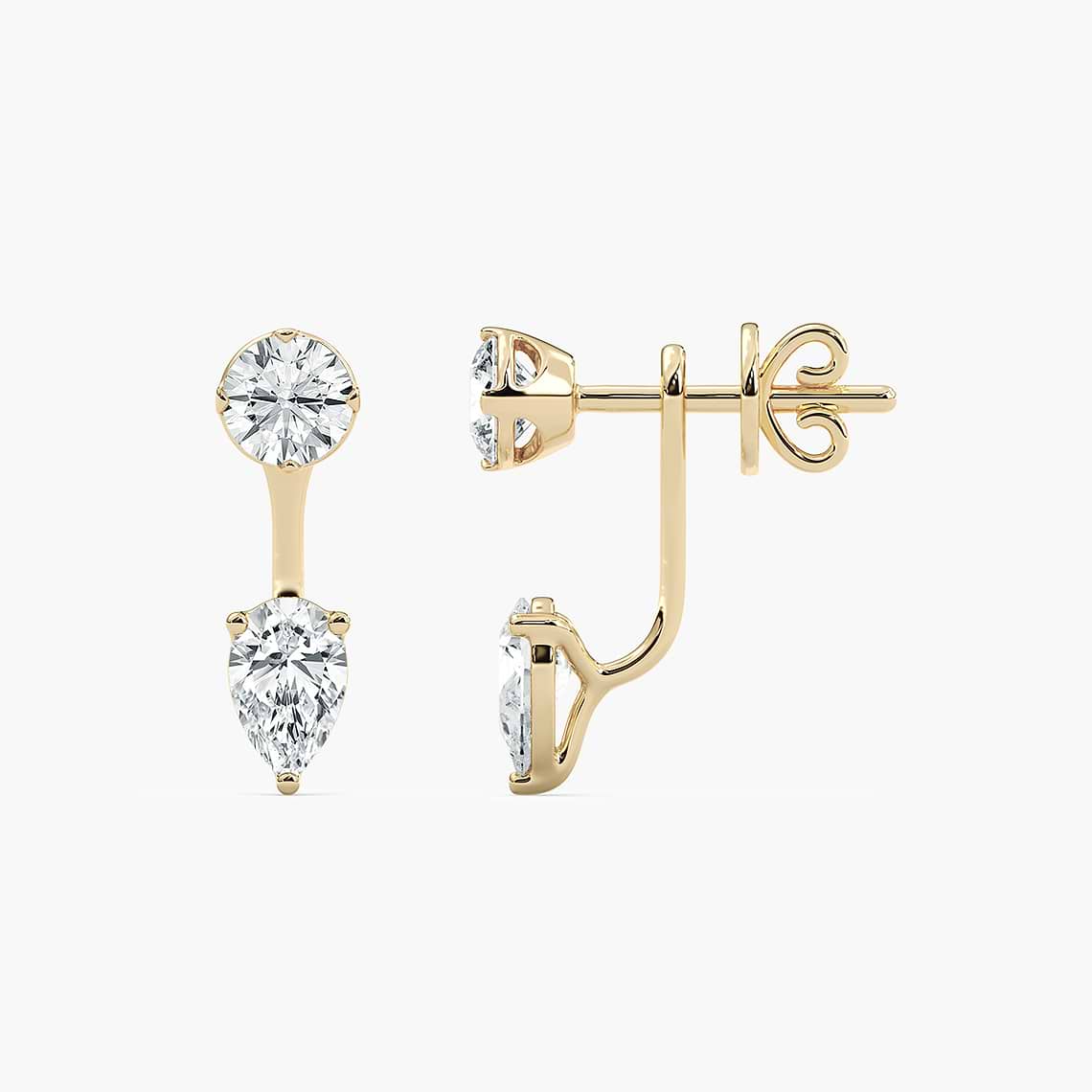 Round & Pear Jacket in Yellow Gold, view 2