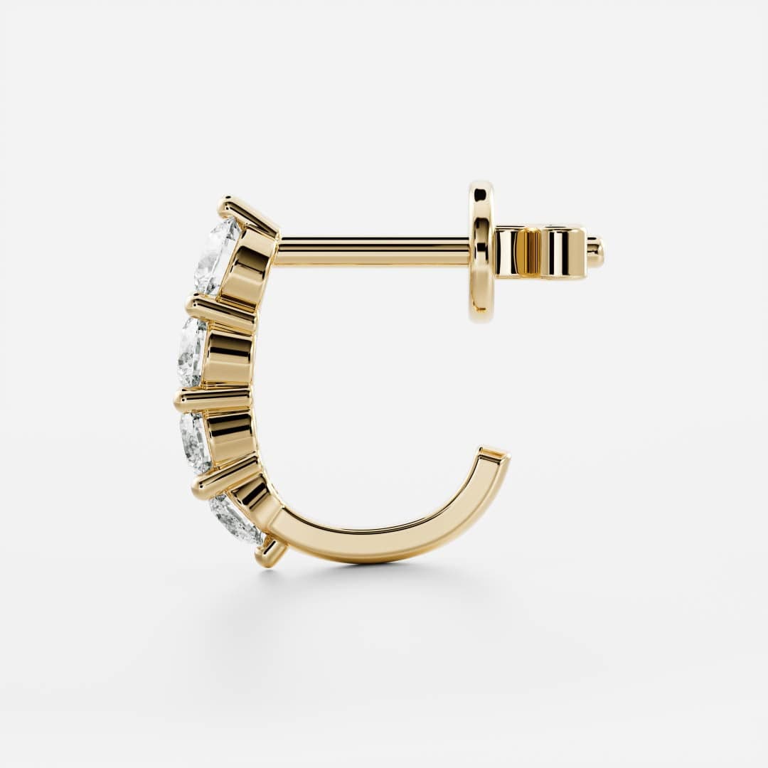 Cascading Hoops in Yellow Gold, view 2