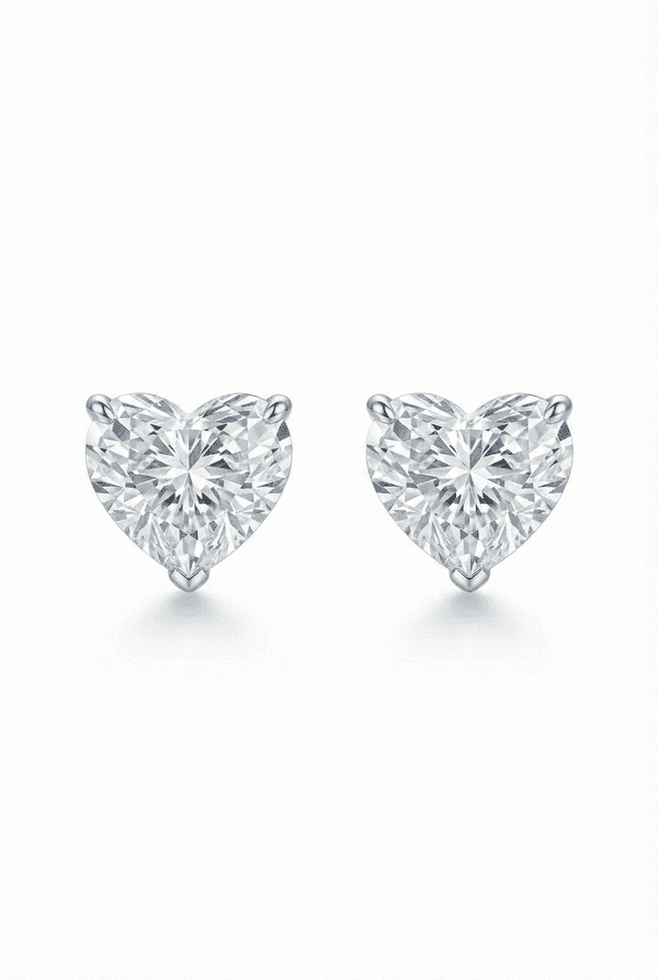 Cupid - Flawless Heart-Cut Studs