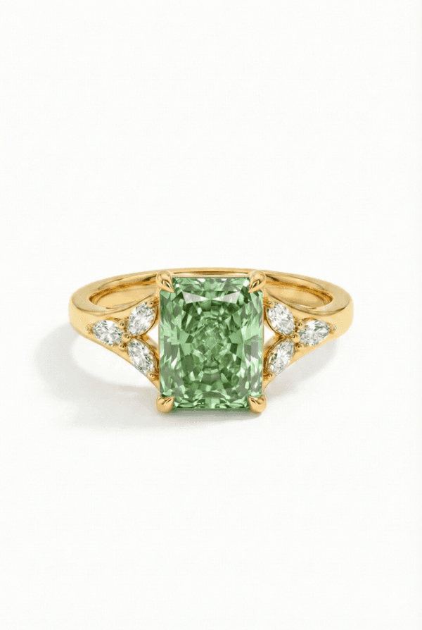 Fern - Green Radiant Marquise Ring