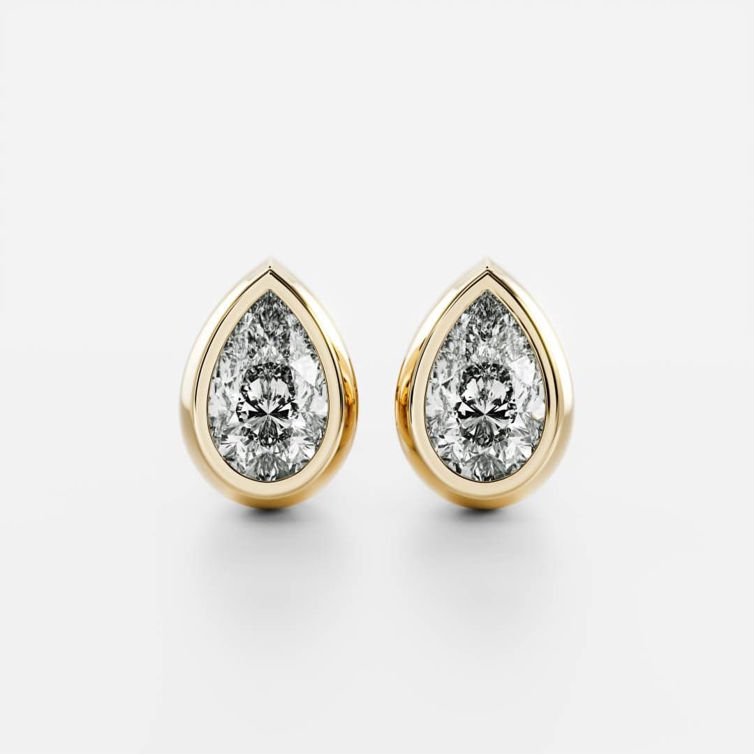 Vera Pear - Pear Bezel Studs