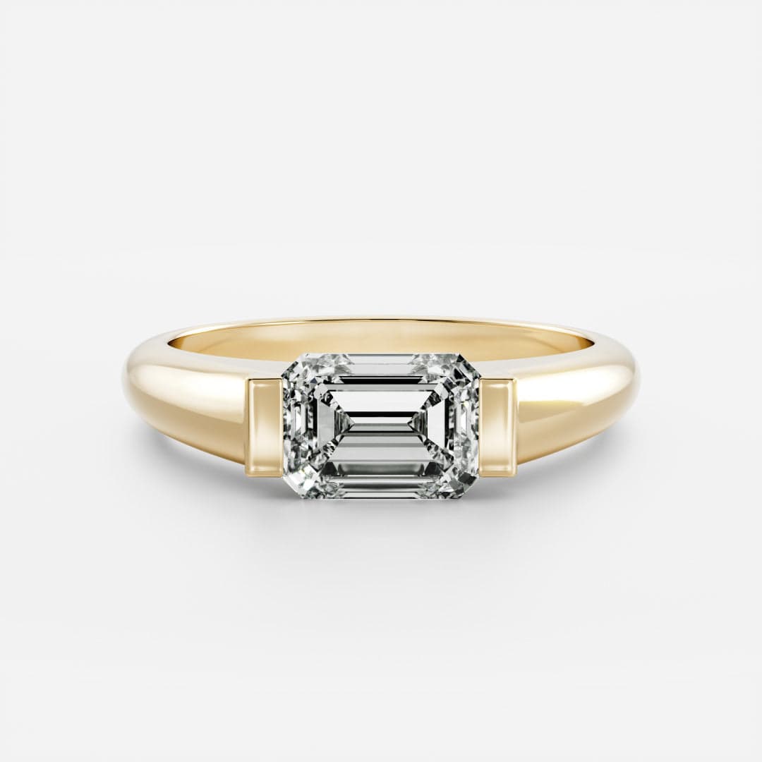 Winslow - Emerald Half-Bezel Signet